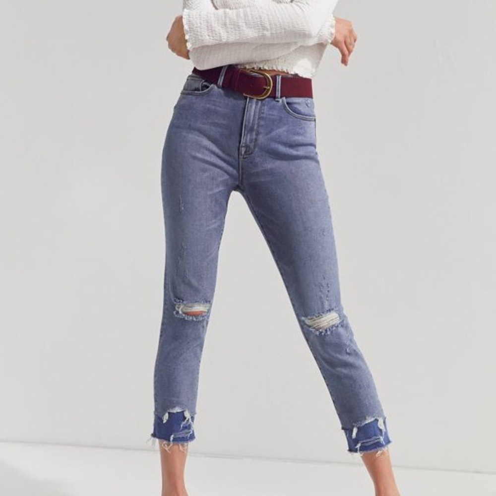 Urban Outfitters BDG Twig Crop High-Rise Skinny Jeans Double Vision Size 28